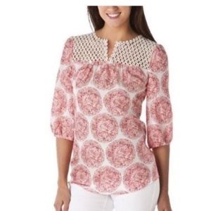 Calypso for Target Silk Lace Printed Shirt NWT